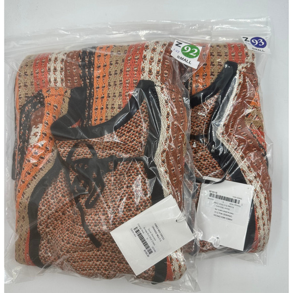 Seven Wonders Aimee Crochet Knit Midi Dress Coverup Orange Multi S NWT Beach - Picture 5 of 5